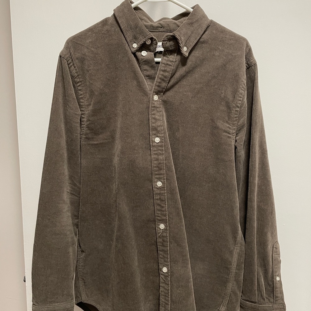 Dark grey corduroy shirt - size M